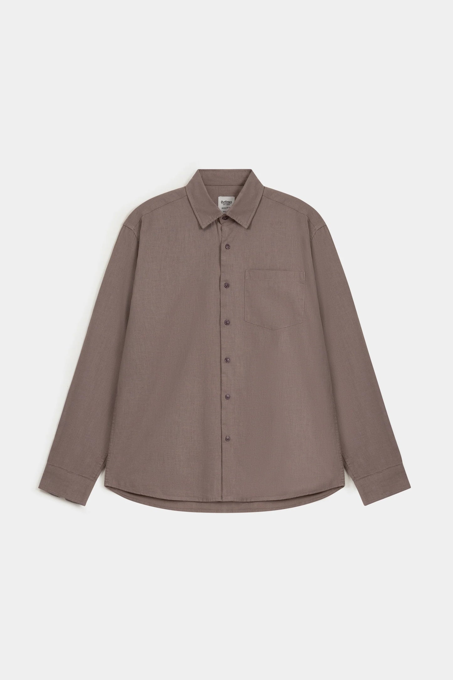 Cotton Linen Shirt With Patch Pocket